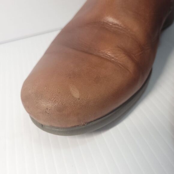 Ecco Felicia Cross Side Buckle Leather Wedge Brown Ankle Booties Size 39/ 8-8.5 - Picture 13 of 14